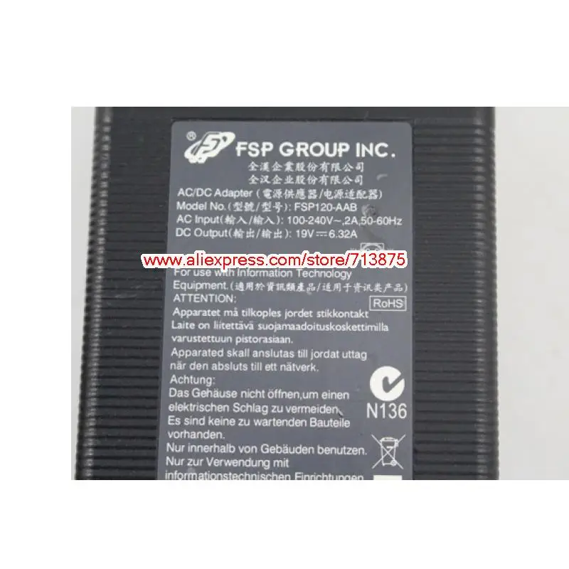 Натуральная FSP120-AAB FSP120-AAV 19V 6.32A 120W 4PIN ноутбук Зарядное устройство для Thecus N4200ECO N4200