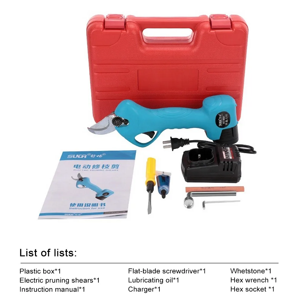 

600W Electric Pruning Scissors with 16.8V Battery 2pcs Blades Fruit Tree Electric Pruner Garden Shears Electric Shear Orchard