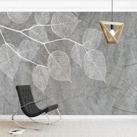 custom mural wallpaper leaves a simple and stylish living room tv background wall
