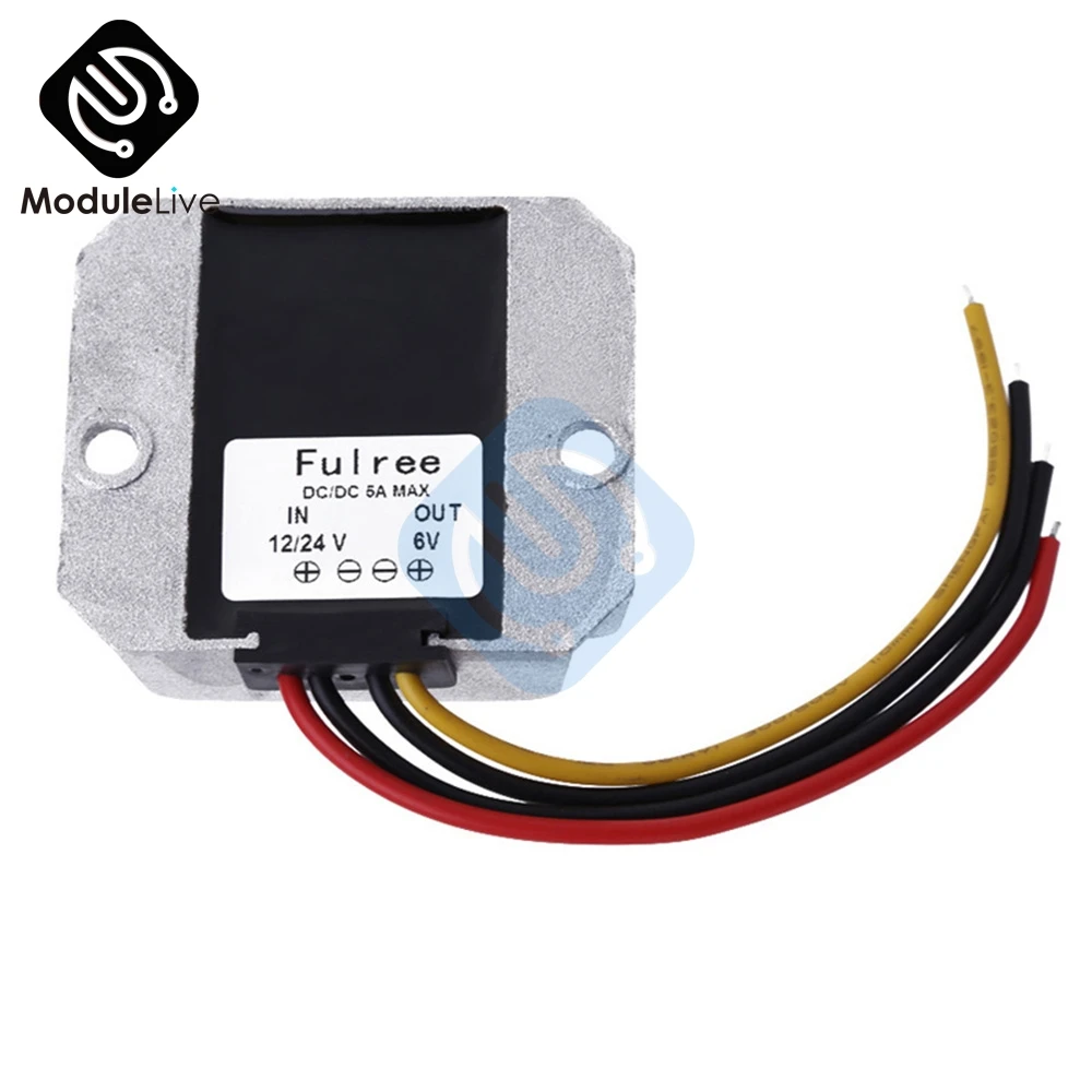 

Waterproof DC DC Voltage Converter Regulator 24V Step Down to 12V 5A Adaptor Buck Converter Voltage Regulator Power Module