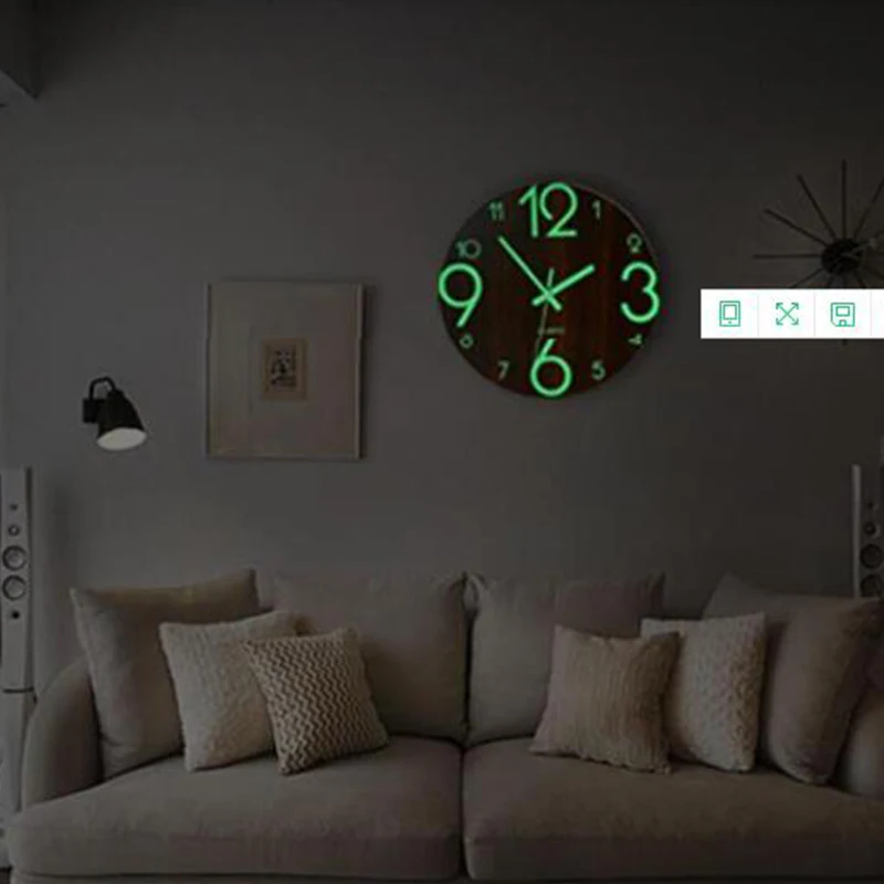 3D Luminous Wall Clock Night Light Decoration DIY Acrylic Glow Dark Modern Watches Brief Digital Number Quiet Hanging Clocks | Дом и сад