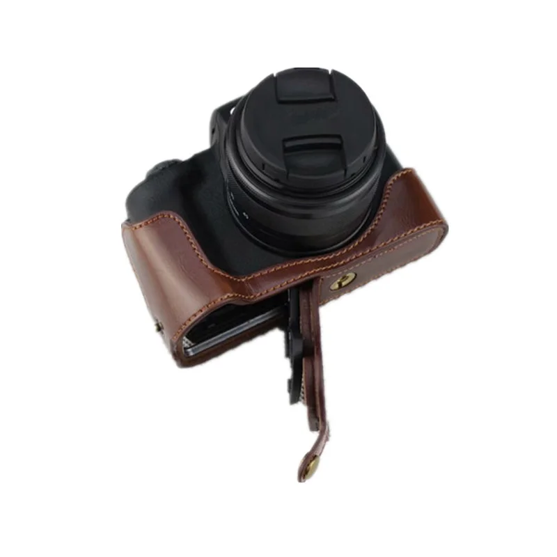Черный/коричневый/кофейный полубоди чехол из искусственной кожи для Canon EOS M50