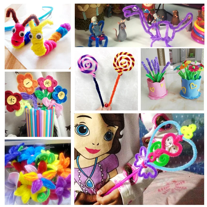 100 шт красочные ручки из синели DIY ручные палочки художественное украшение