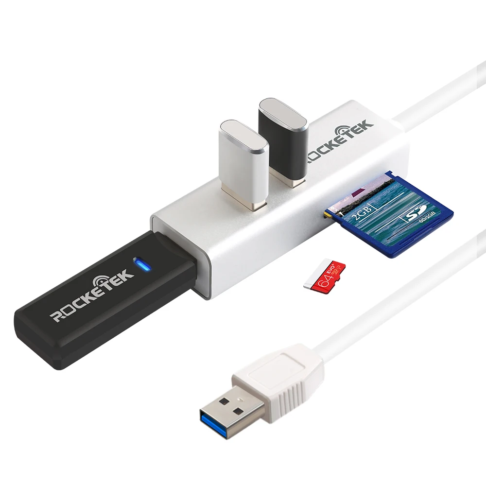 Игровая мышь Rocketek Мульти usb 3,0 концентратор 3 порта адаптер-разветвитель Алюминий SD/TF кард-ридер для MacBook Air ноутбук аксессуары