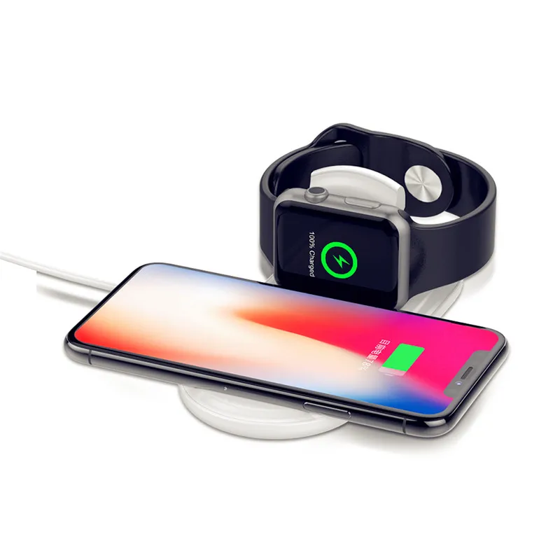 Новинка 2 в 1 Быстрая Зарядка Qi Беспроводное зарядное устройство для Apple Watch 1 2 3 4 для IPhone XS Max XR X Xs 8 Plus 8 для samsung S9 S8 Note 9