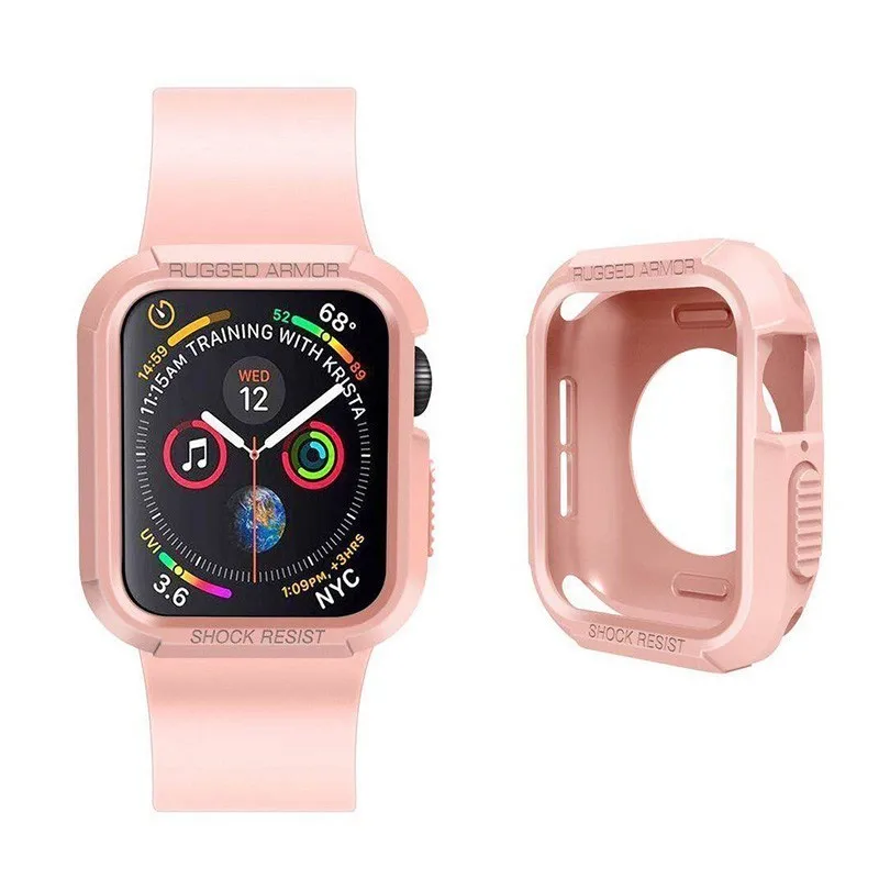 Прочный армированный резиновый чехол для Apple Watch 4, 3, 2, 1, 40 мм, 44 мм, защитный термополиуретановый защитный чехол для Iwatch 42 мм