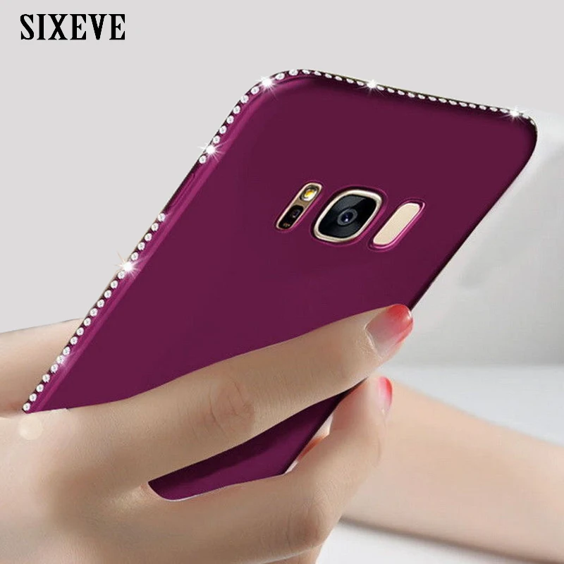 Мягкий блестящий чехол SIXEVE со стразами для Samsung Galaxy S9 Plus S8 S7 Edge Note 8 Роскошный милый