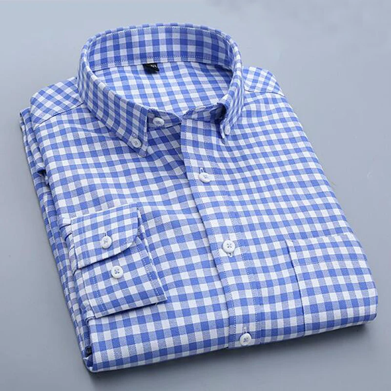Оксфордская Мужская рубашка 2017 брендовая деловая повседневная мужская с длинным