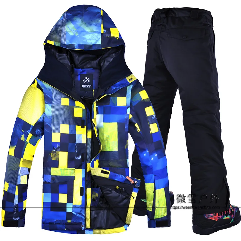 Водонепроницаемый ветрозащитный зимний пиджак и брюки мужские лыжные костюмы