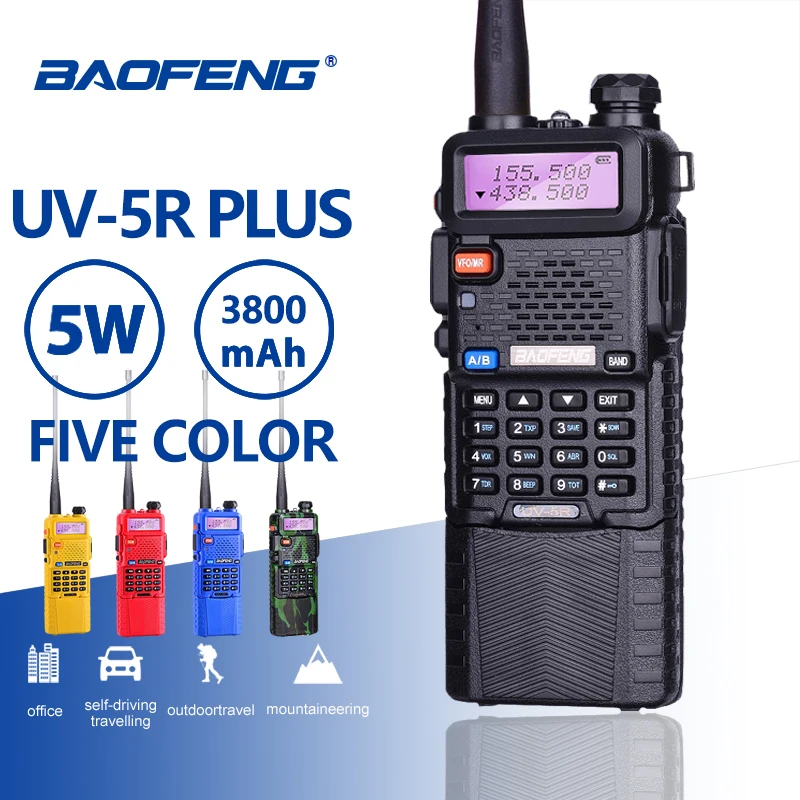 Портативная рация Baofeng UV 5R, 5 Вт, UV-5R мА ч, 3800 в, 7,4-136 МГц, 174-400 МГц