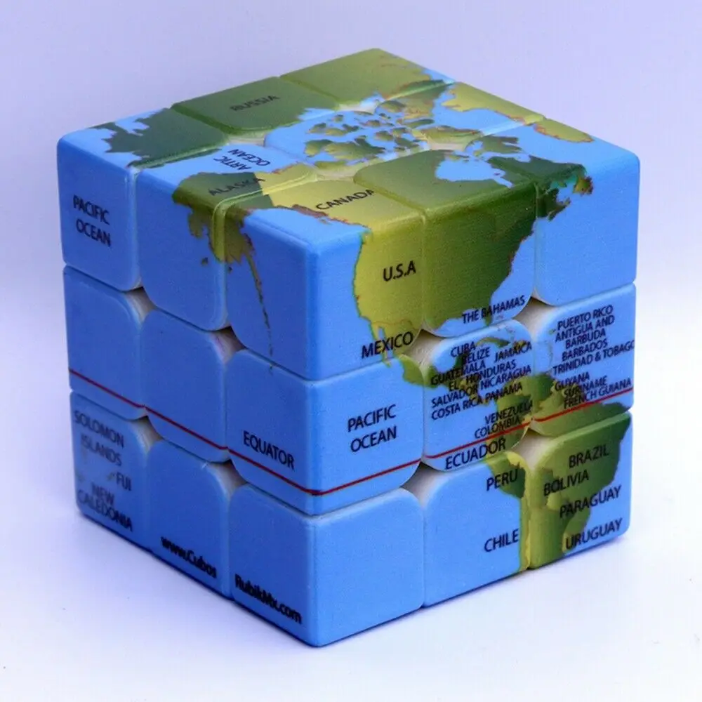 3x3x3 скоростная Карта Мира Дизайн магический куб IQ игры Твист Головоломка