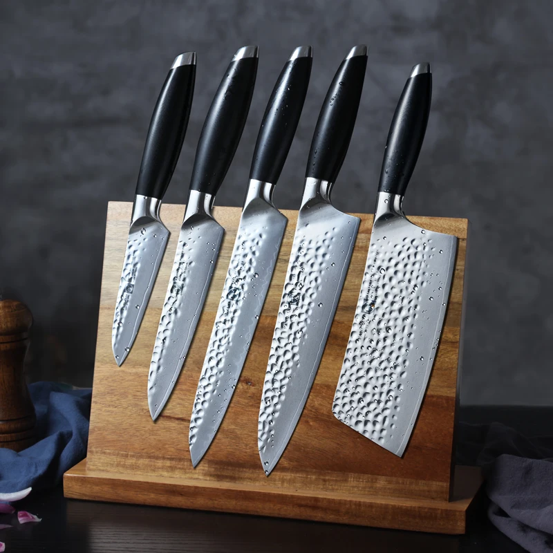 

FANGZUO Newest 5 PCS Kitchen Chef Knives Set High Carbon Stainless Steel Chef Cleaver Slicing Fruit Utility Knife Kitchen Tools