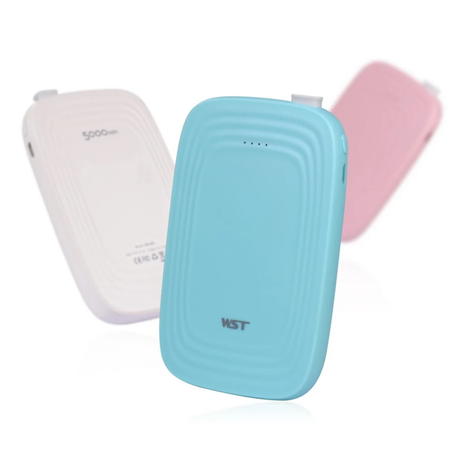 WST 5000 мАч портативный милый мобильный внешний аккумулятор для Xiaomi Samsung Phone Poverbank
