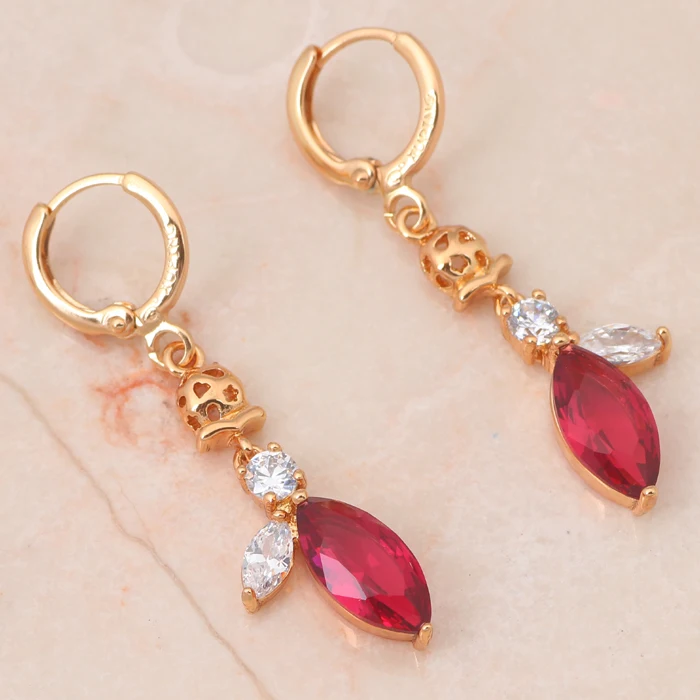 Розовый Циркон Crystal очаровательный подарок золотой тон rose Ювелирные комплекты с