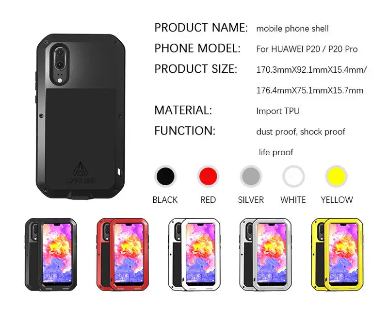 Алюминиевый металлический чехол для huawei P30 Pro P20 Lite, противоударный, 360, полный корпус, защитная крышка Gorilla glass, huawei P30 Pro, чехол P 30