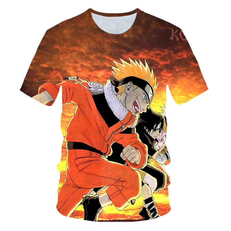 PT-075 Г. Детская футболка для мальчиков топы с 3D принтом японского аниме Наруто, Детская летняя футболка с короткими рукавами футболки, топы, костюм для маленьких мальчиков - Цвет: PT-075
