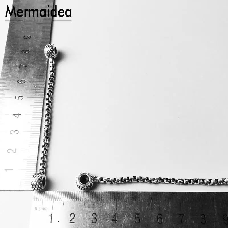 Цепочка с заклепками сделай сам Посеребренная бижутерия модный панк подарок для