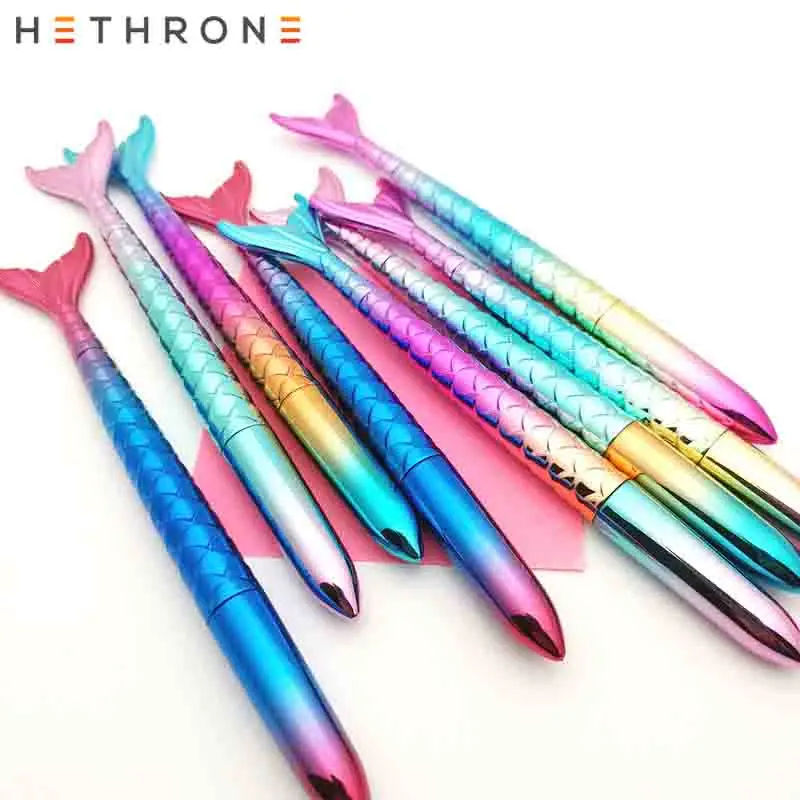 Hethrone Высокое качество 0 5 мм гелевая ручка Радужный гель Русалочка свободно