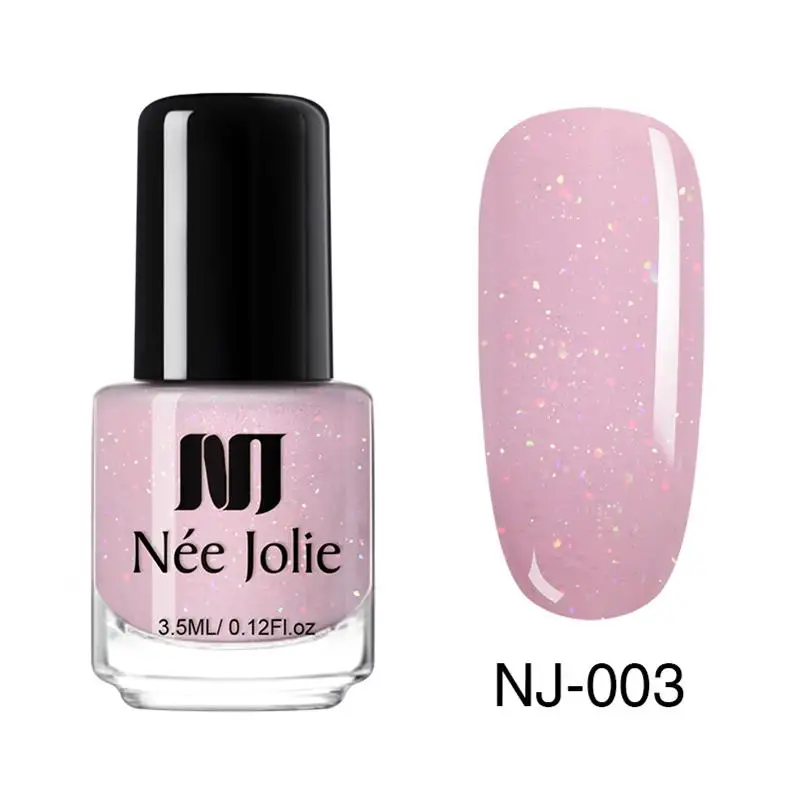 Pink glitter NJ-03 NEE JOLIE 8 мл Лак для ногтей Базовое покрытие верхнее покрытие матовый лак протектор масло для ногтей лак для ногтей - Цвет: Pink glitter NJ-03