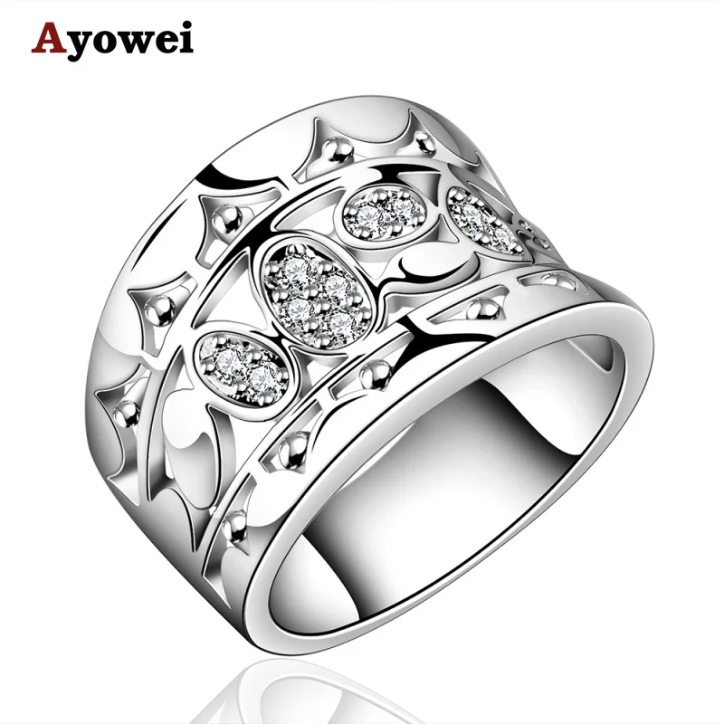 Ayowei hot sale custom wedding gift silver white crystal zircon ring fashion jewelry JR2166A | Украшения и аксессуары