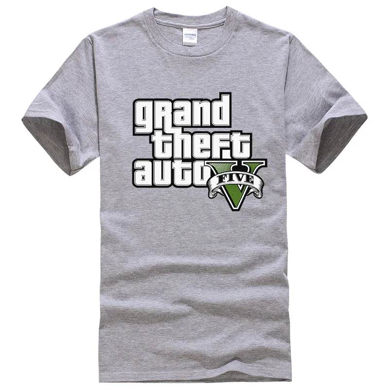 gray Grand Theft Auto GTA Футболка Мужская Уличная Длинная с GTA 5 Футболка мужская и женская футболка летние топы с коротким рукавом футболки GTA5 T143 - Цвет: gray