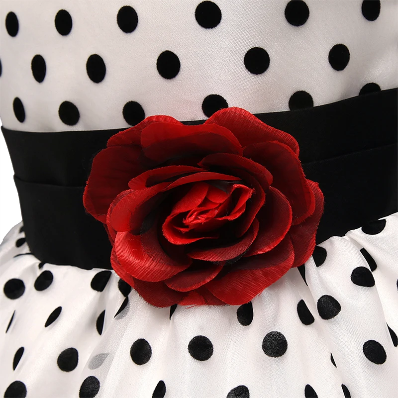 Новинка Летнее платье для девочек Классический Узор в горошек маленьких