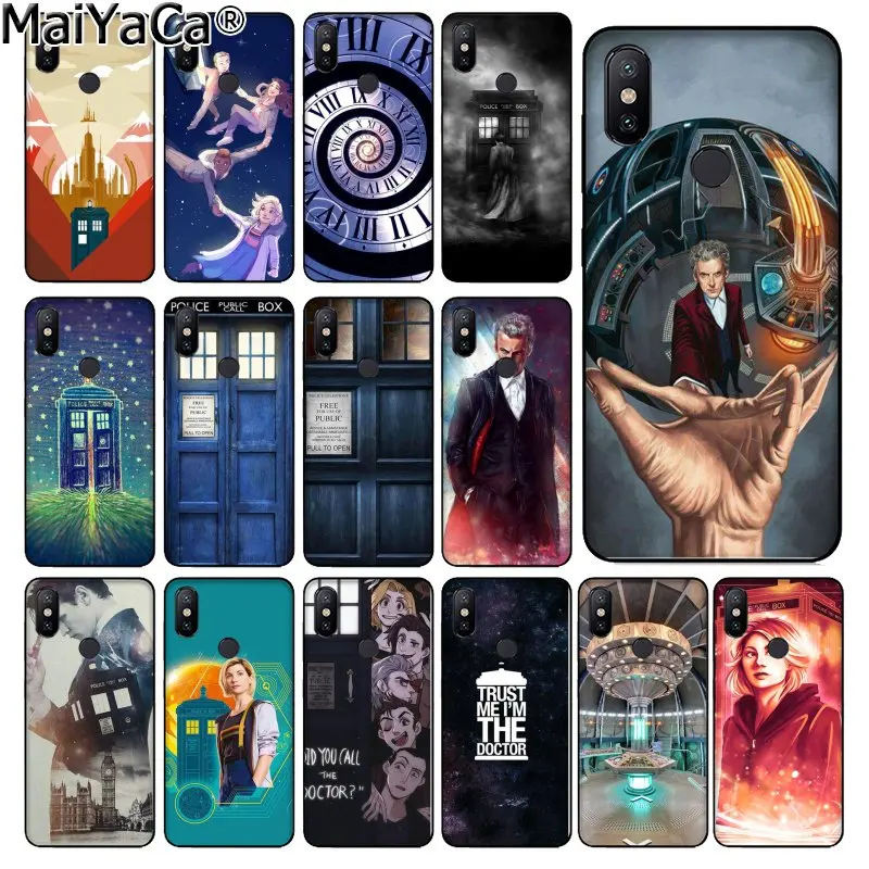 MaiYaCa Tardis Box Doctor Who черный мягкий чехол для телефона Xiaomi Redmi 5 5Plus Note4 4X Note5 6A Mi 6 Mix2