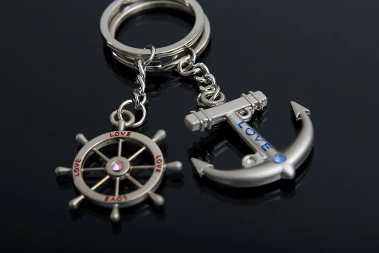 Свадебный штурвал и якорь Брелок Металлический креативный брелок/свадебный