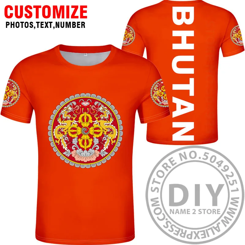 Style 4 BHUTAN t shirt free custom made name number btn country t-shirt bt black nation flag kingdom diy red college print photo clothes - Цвет: Style 4