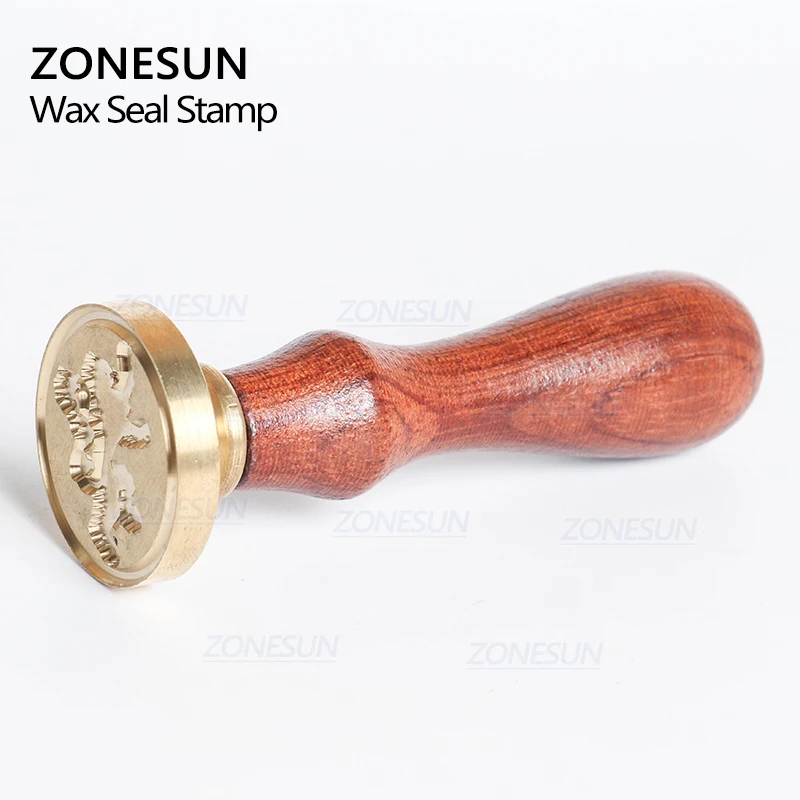 ZONESUN значок тотемная печать с деревянной ручкой для подарочной упаковки письмо