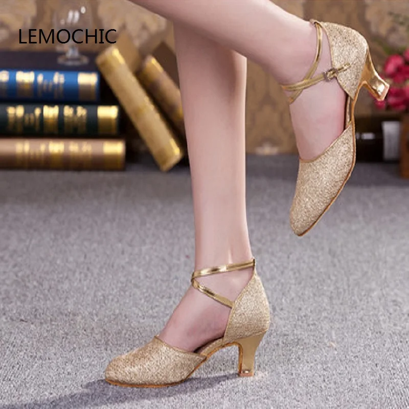Lemochic Бальные Латинской джаз Нажмите обувь для танцев женские Salsa живота Танго
