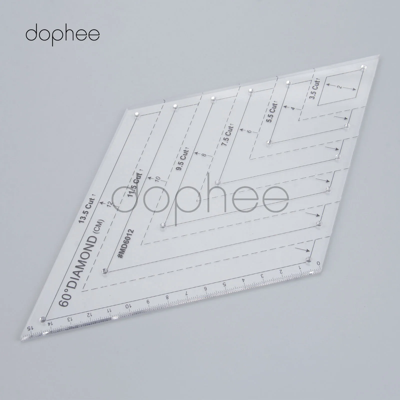 Dophee 1 шт. прозрачная акриловая квилтинговая линейка шитье лоскутное масштабная сетка для мастера DIY ручной работы портной домашние инструменты для шитья - Цвет: rhombus 60 degree