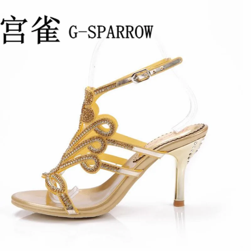 2019 Летняя обувь женщина Хрустальный цветок Большие размеры свадебные босоножки