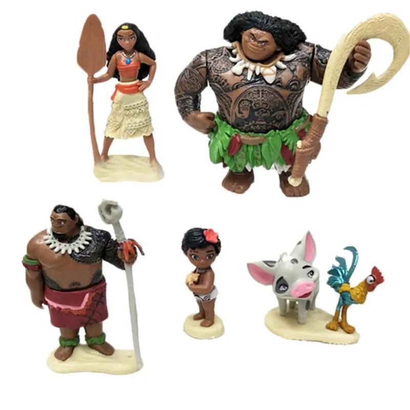 Аниме Disney детские игрушки новый мультяшный аниме фильм ПВХ Моана набор экшн