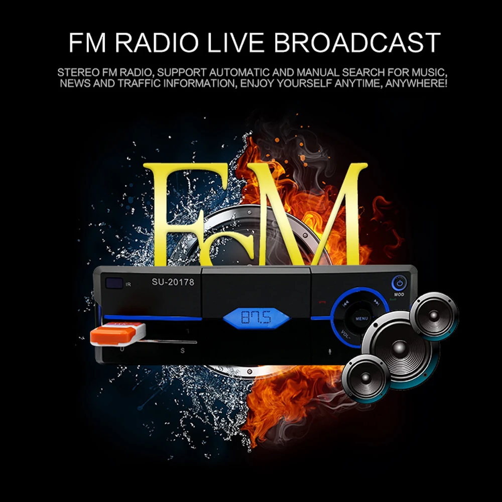 AMPrime 1 Din автомагнитола MP3 плеер Автомобильный аудио стерео Bluetooth радио 12 в FM AUX