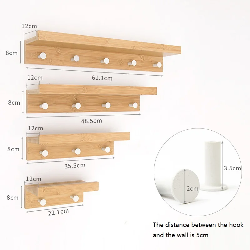 

Creative Wall Hanging Solid Wood Hook Rack Nordic Partition Shelf Wall Shelves Coat Hooks DIY Living Room Home Decor Key Hook