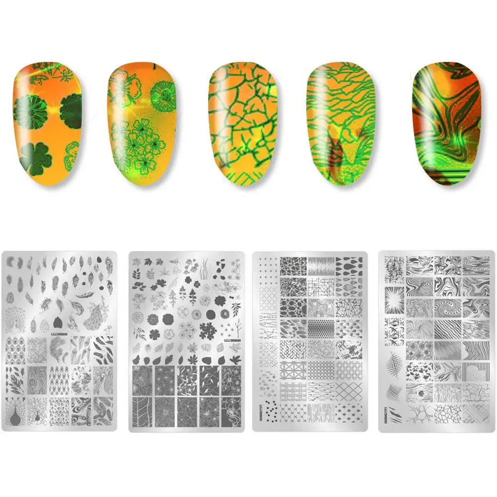 

9.5*14.5CM Flowers Pattern Nail Stamping Plates Image Painting Nail Art Stencils Template Manicure Nail Print Tool
