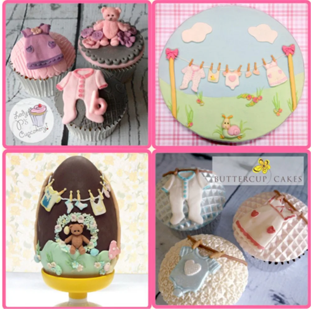 Деликатная Сахарная паста помадка форма для торта кексы формы 3D детская одежда