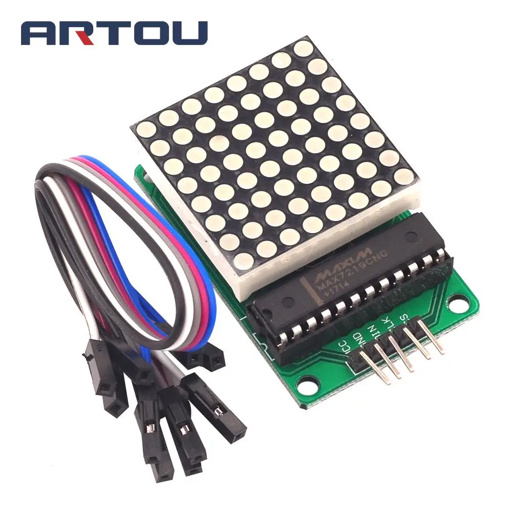 Модуль управления MAX7219 для Arduino 5 В интерфейсный модуль 8x8 выходной ток общий катод