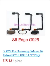 Для samsung Galaxy S7 G930/S7 Edge G935 Главная Кнопка+ датчик отпечатков пальцев клавиатура Меню Кнопка возврата шлейф