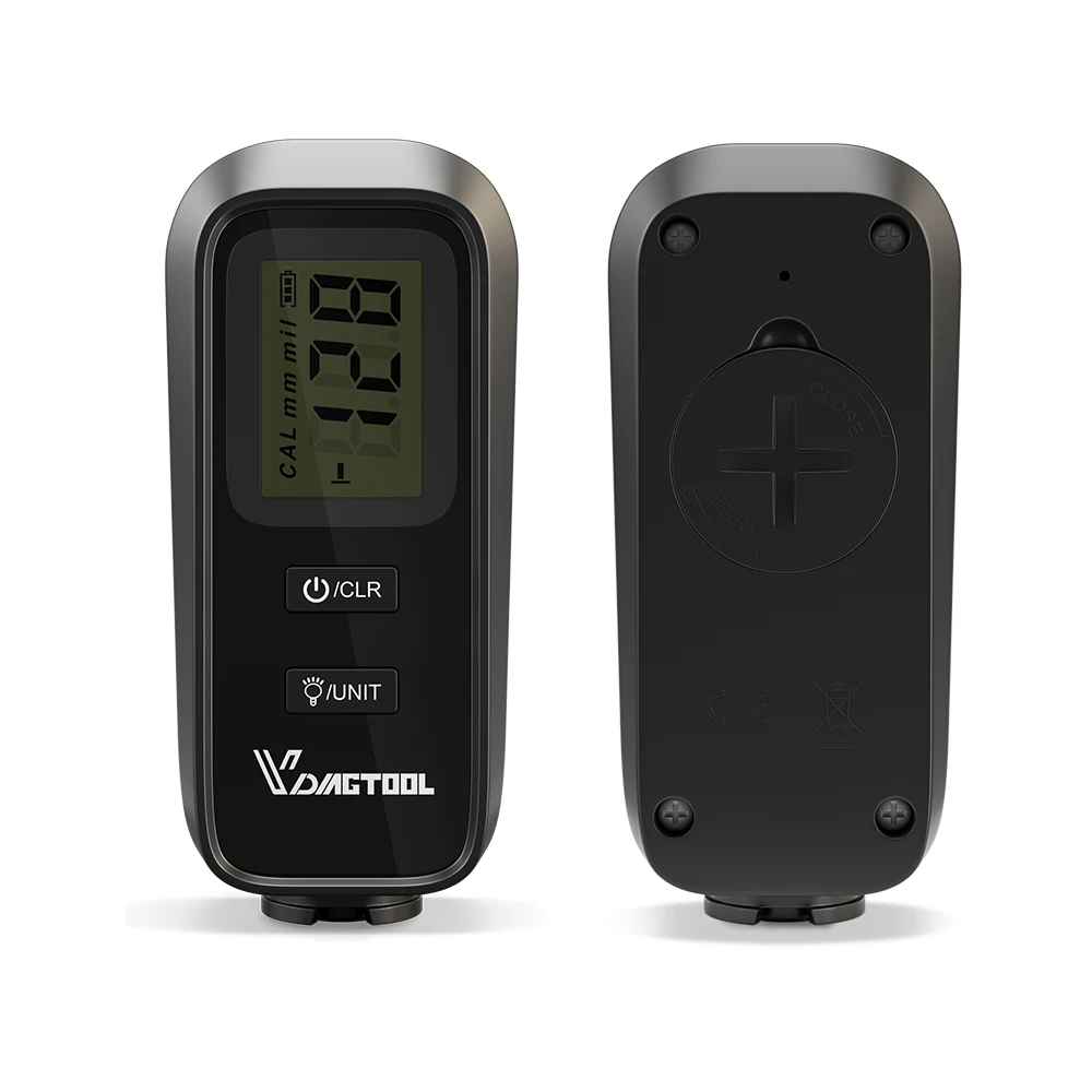 VDIAGTOOL VC100 OBD2 цифровой датчик толщины покрытия 1 микрон/0-1300 тестер автомобильной