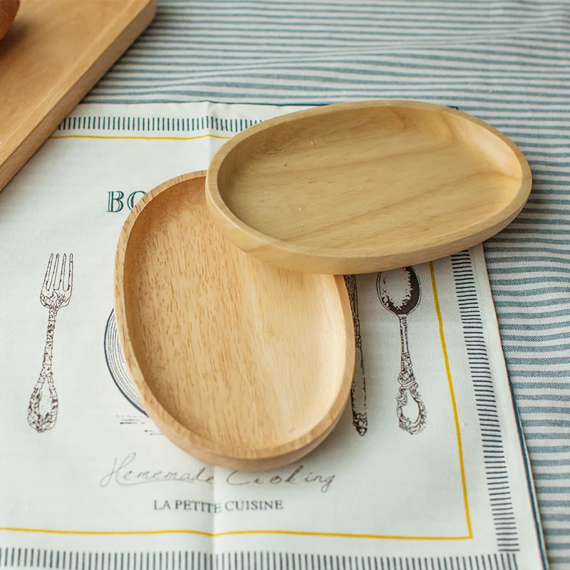 Высококачественные тарелки из натурального дерева овальный деревянный поднос