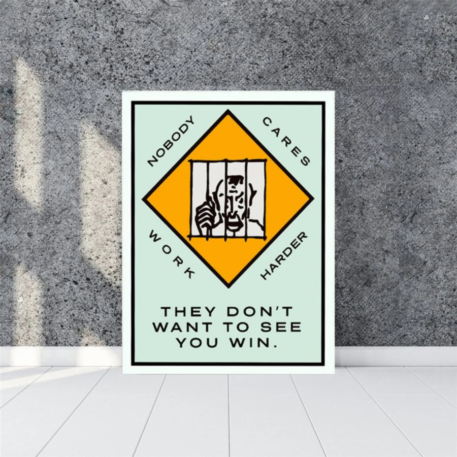 Alec Monopolys Nobody Cares HD Wall Art Холст с печатью постера живопись декоративная картина для
