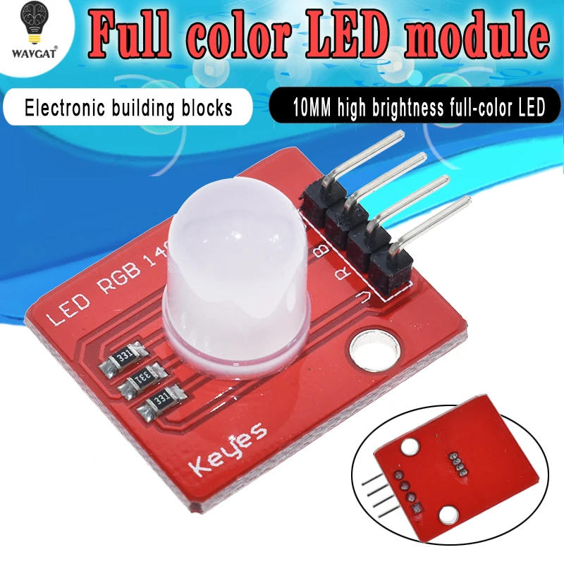 Электронный строительный блок WAVGAT 10 мм полноцветный RGB LED Module140C5 стартовый набор