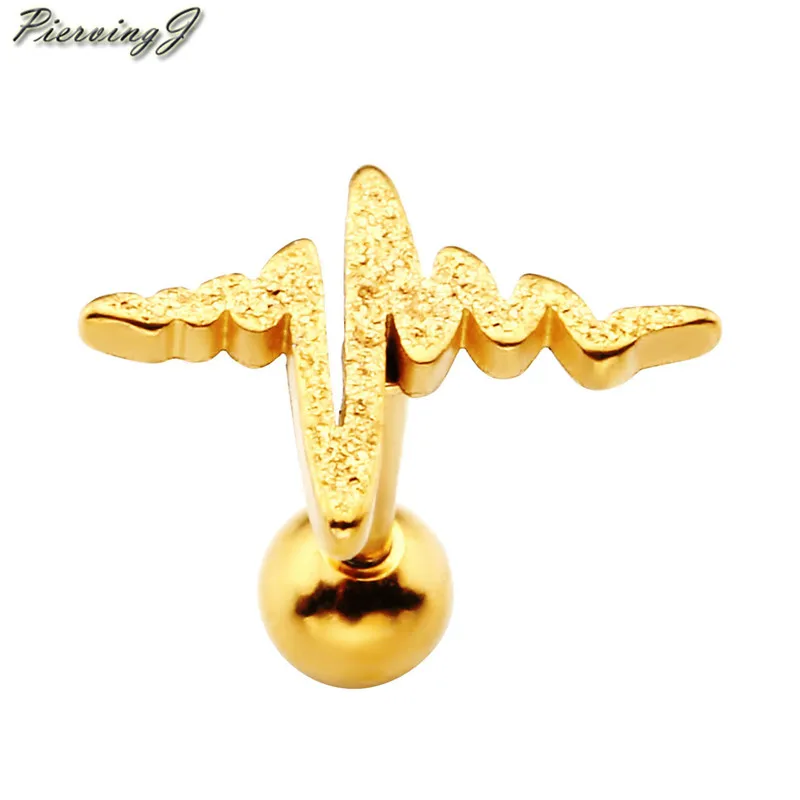 Серьга-гвоздик из нержавеющей стали для рисования сердцебиения 16 г | Украшения и