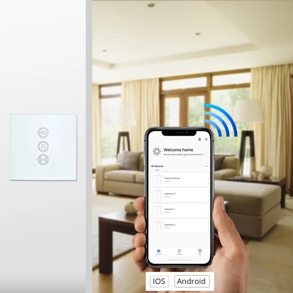 ЕС WiFI умный занавес переключатель Google Home Alexa echo Голосовое управление Электрический слепой рольставни мотор Tuya Smart Life App таймер