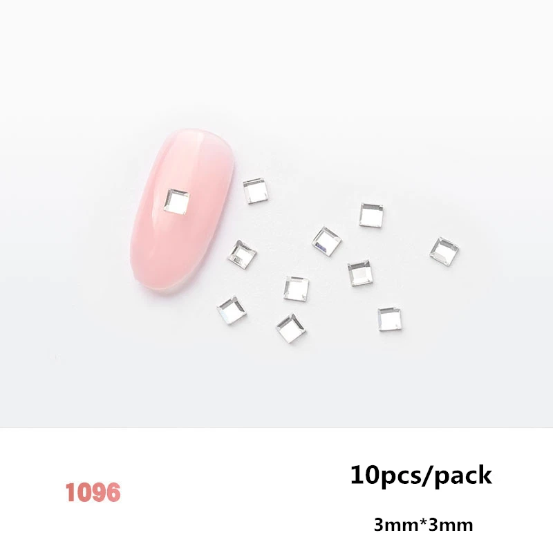 1096 Горячие 10 шт прозрачные Кристальные 3d-украшения для ногтей с плоской задней частью горный хрусталь стекло драгоценные камни ювелирные изделия 24 стиля маникюрный дизайн аксессуар - Цвет: 1096