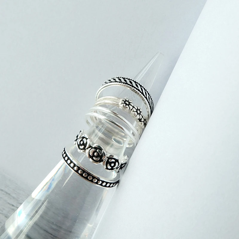 F.I.N.S модное кольцо на кончик пальца, несколько стилей, 925 пробы, серебро, модные женские регулируемые кольца с цветами, набор для женщин, лучший подарок