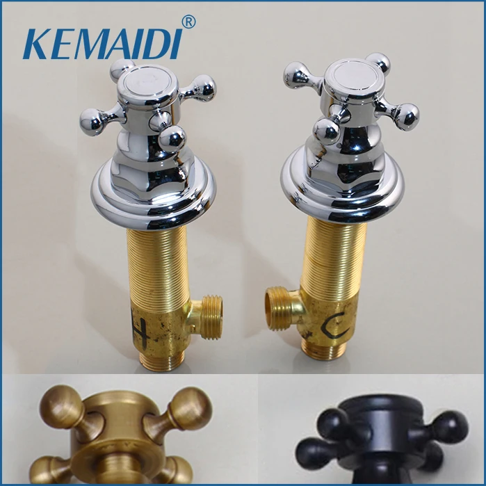 KEMAIDI античная латунь/хром/черный BasinTap Ручка Прочный Уникальный дизайн кухня горячий и холодный смеситель ручка для душа ручной