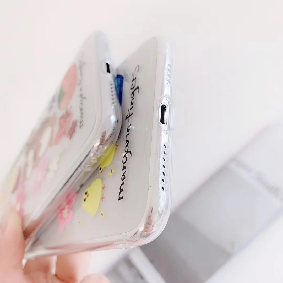 Корейский INS простой милый чехол для телефона с кроликом iphone Xs MAX XR X 6 6s 7 8 plus Лето
